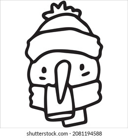 Christmas penguin cartoon cute christmas doodle hand drawn illustration vector EPS10