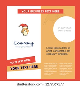 Christmas penguin  Company Brochure Template. Vector Busienss Template