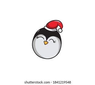 Christmas penguin cute character vector illustration and gift cartoon for your promotion and poster winter on December, on white background