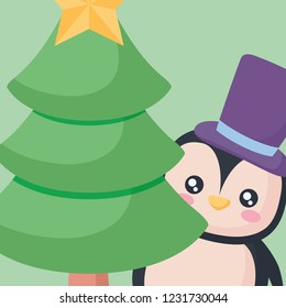 Christmas penguin design 