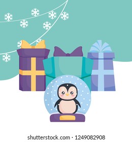 Christmas penguin design 