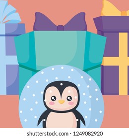 Christmas penguin design 