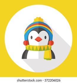 Christmas penguin flat icon