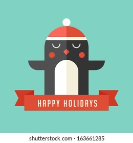 Christmas penguin greeting
