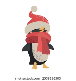 Christmas penguin icon clipart avatar logotype isolated illustration