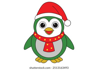 Natal pinguim linha arte vetor ilustração