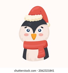 pingüino de navidad en sombrero santa
