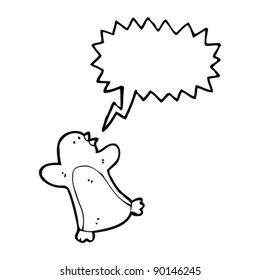 christmas penguin shouting cartoon