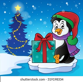 Christmas penguin topic image 6 - eps10 vector illustration.