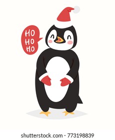 Christmas penguin vector 