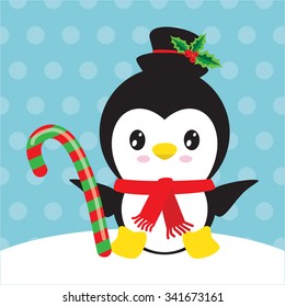 Christmas penguin vector illustration