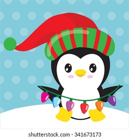 Christmas penguin vector illustration