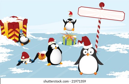 Christmas penguins