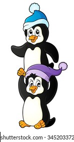 Christmas penguins theme image 4 - eps10 vector illustration.