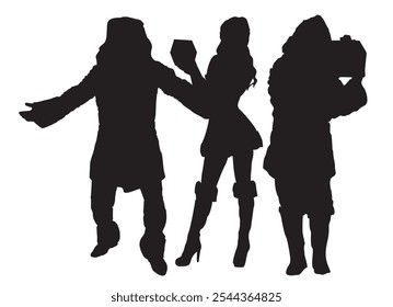 Christmas people full isolated on white