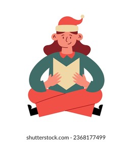 navidad personas leyendo vector aislado