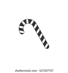 Christmas peppermint candy cane icon flat. Illustration isolated vector sign symbol