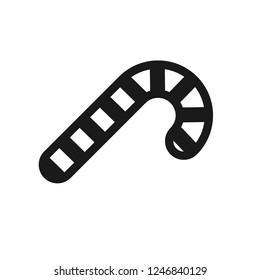 Christmas peppermint candy cane sign. Vector Candy Cane Icon with stripes