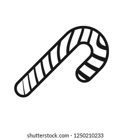 Christmas peppermint candy cane sign. Vector Candy Cane Icon with stripes