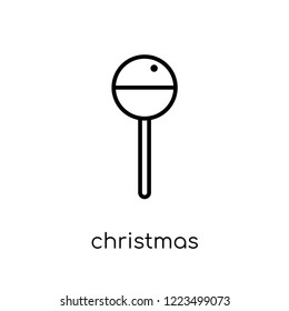 christmas peppermint icon. Trendy modern flat linear vector christmas peppermint icon on white background from thin line Christmas collection, outline vector illustration