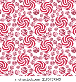 Christmas Peppermint seamless pattern -Christmas red and white candy vector design 