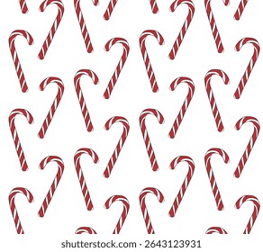 Christmas peppermint swirl candies, candy cane Seamless pattern. Vector graphic line ink illustration. Christmas peppermint swirl candies for package, holiday design, fabric and textile.
