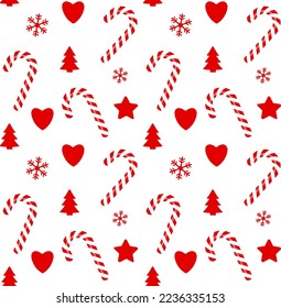 Christmas peppermint swirl candies seamless pattern. Vector illustration.