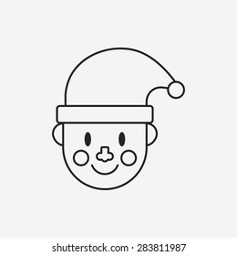Christmas person line icon