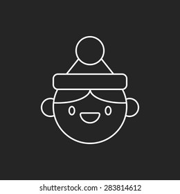 Christmas person line icon