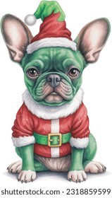 Christmas pet, cute pet, watercolour painting