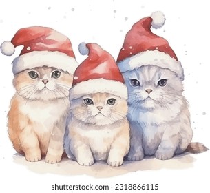 Christmas pet, cute pet, watercolour painting