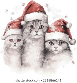 Christmas pet, cute pet, watercolour painting