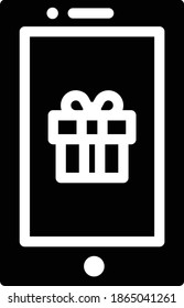 Christmas Phone Icon in Glyph Style