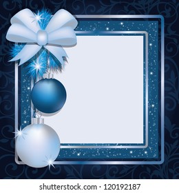 Christmas photo frame scrapbooking, vector illustration