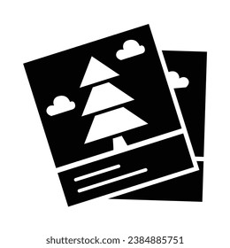 Christmas Photo Icon Vector Illustration Isolated on Transparent Background. Use for Xmas, Decoration, Greeting Card Etc.