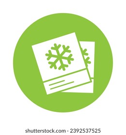 Christmas Photo Round Icon Vector Illustration Isolated on Transparent Background. Use for Xmas, Decoration, Greeting Card Etc.