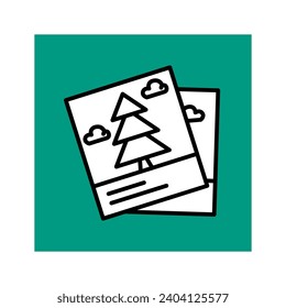 Christmas Photo Square Icon Vector Illustration. Christmas Icons. Use for Xmas, Decoration, Greeting Card Etc.