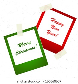 Christmas photo stickers with tape