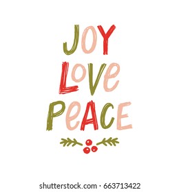Christmas phrase. Vector holiday message.  Colorful hand lettered brush text.