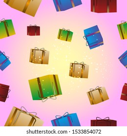 Christmas picture.  Seamless pattern.Vector illustration. Colorful christmas elements and decorations.