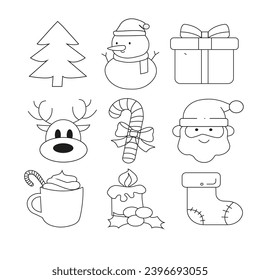 Christmas picture, wrapping, coloring page .