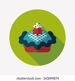 Christmas pie flat icon with long shadow, eps10