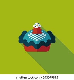 Christmas pie flat icon with long shadow, eps10