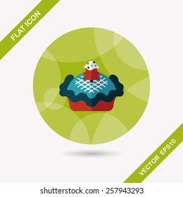 Christmas pie flat icon with long shadow,eps10
