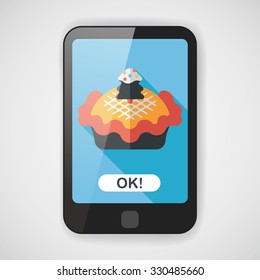 Christmas pie flat icon with long shadow,eps10