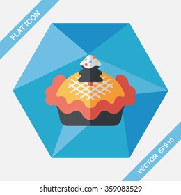 Christmas pie flat icon with long shadow,eps10