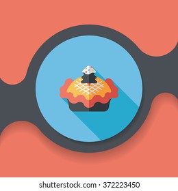 Christmas pie flat icon with long shadow,eps10