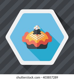 Christmas pie flat icon with long shadow,eps10
