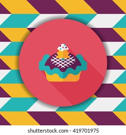 Christmas pie flat icon with long shadow,eps10