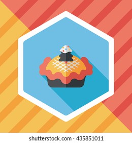 Christmas pie flat icon with long shadow,eps10